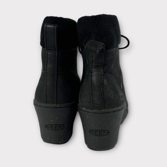 Keen Akita Leather Lace-Up Wedge Ankle Boot Size 7 - Picture 4 of 8